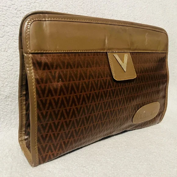 Mario Valentino Monogram Brown Clutch - Picture 3 of 11